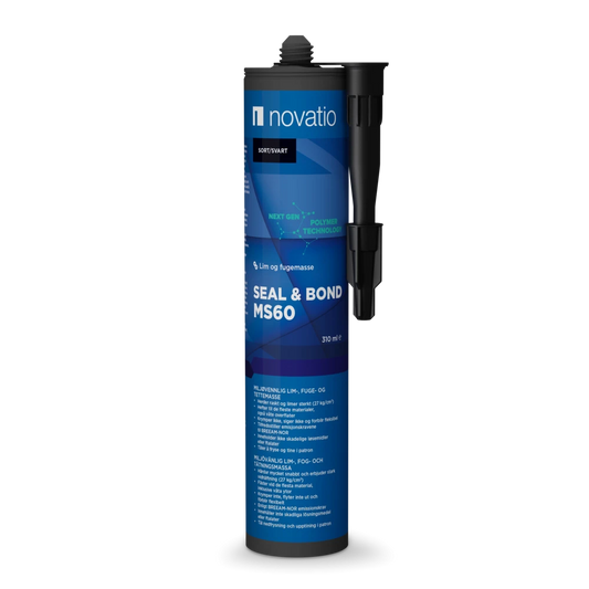 Novatio Seal & Bond MS60 310ml sort lim og fugemasse